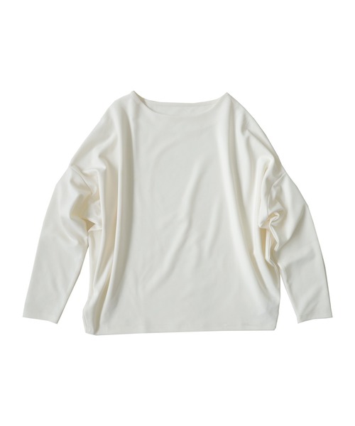 antiqua(アンティカ)の「ボートネックドルマントップス(Tシャツ/カットソー・レディース・ブラック/パープル/オフホワイト/ダークカーキ・FREE)」の13枚目の写真