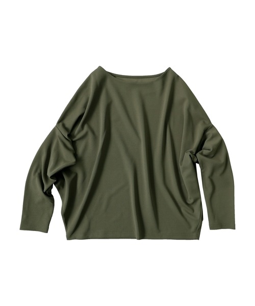 antiqua(アンティカ)の「ボートネックドルマントップス(Tシャツ/カットソー・レディース・ブラック/パープル/オフホワイト/ダークカーキ・FREE)」の15枚目の写真