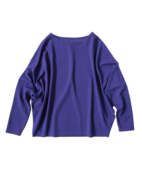 antiqua(アンティカ)の「ボートネックドルマントップス(Tシャツ/カットソー・レディース・ブラック/パープル/オフホワイト/ダークカーキ・FREE)」の16枚目の写真