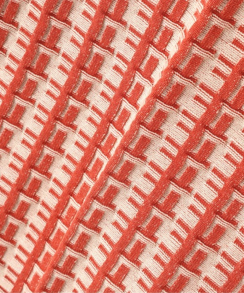 N.（N. Natural Beauty Basic）（エヌエヌナチュラルビューティーベーシック）の「【松井愛莉さん着用】◆バイカラージャガードコンパクトニット（ニット/セーター・レディース・ブラウン/グリーン/レッド・MEDIUM）」の20枚目の写真