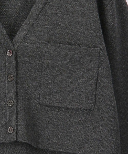 SALON adam et rope'(サロン アダム エ ロペ)の「【WEB限定】【手洗い可能】襟付きニットカーディガン&ワンピースセット(ワンピース・レディース・チャコールグレー/ベージュ/ダークパープル・FREE)」の10枚目の写真