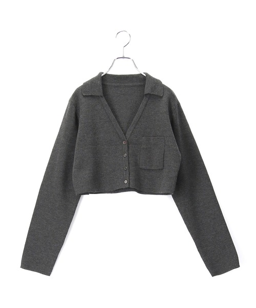 SALON adam et rope'(サロン アダム エ ロペ)の「【WEB限定】【手洗い可能】襟付きニットカーディガン&ワンピースセット(ワンピース・レディース・チャコールグレー/ベージュ/ダークパープル・FREE)」の12枚目の写真