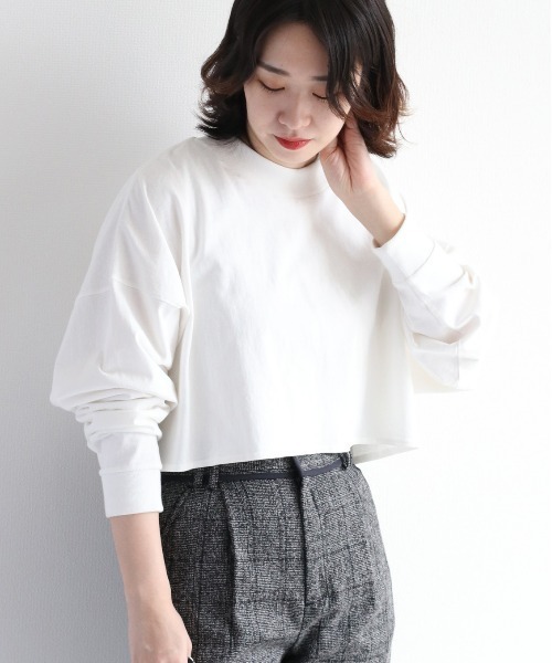 cepo(セポ)の「タンタケ ショート丈ロンTee(Tシャツ/カットソー・レディース・ブラック/パープル/オフホワイト・M)」の2枚目の写真