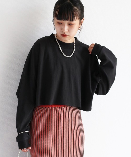 cepo(セポ)の「タンタケ ショート丈ロンTee(Tシャツ/カットソー・レディース・ブラック/パープル/オフホワイト・M)」の3枚目の写真