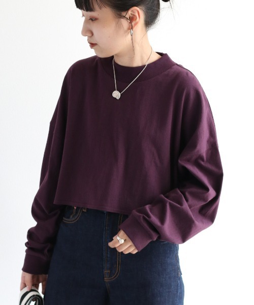 cepo(セポ)の「タンタケ ショート丈ロンTee(Tシャツ/カットソー・レディース・ブラック/パープル/オフホワイト・M)」の9枚目の写真