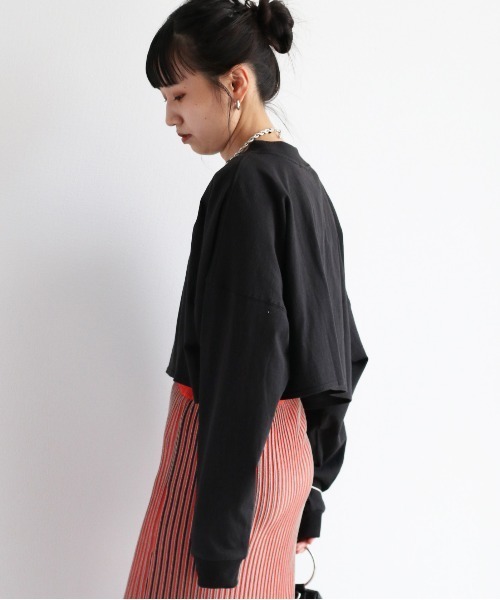 cepo(セポ)の「タンタケ ショート丈ロンTee(Tシャツ/カットソー・レディース・ブラック/パープル/オフホワイト・M)」の5枚目の写真