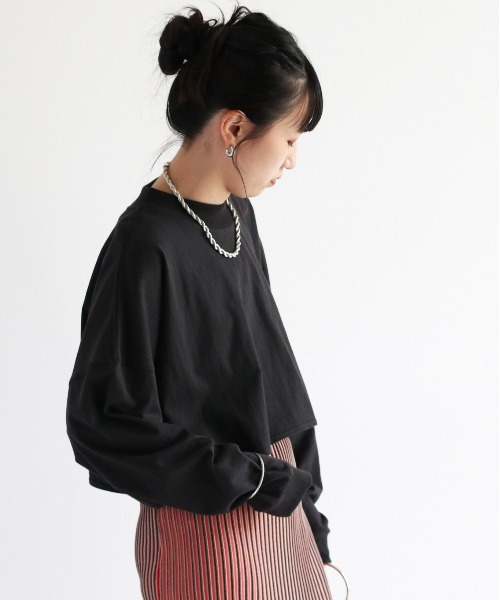 cepo(セポ)の「タンタケ ショート丈ロンTee(Tシャツ/カットソー・レディース・ブラック/パープル/オフホワイト・M)」の10枚目の写真