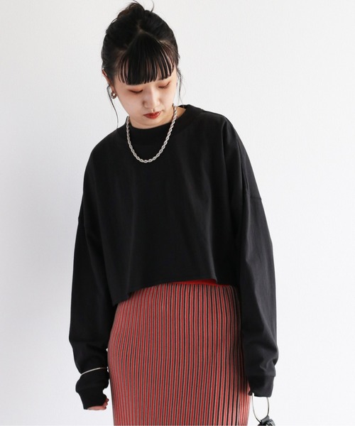 cepo(セポ)の「タンタケ ショート丈ロンTee(Tシャツ/カットソー・レディース・ブラック/パープル/オフホワイト・M)」の7枚目の写真