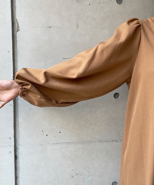 DouDou（ドゥドゥ）の「【新色追加】パフスリーブワンピース（ワンピース・レディース・ブラック/ベージュ/グレイッシュベージュ・FREE）」の22枚目の写真