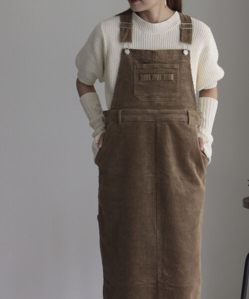 GEVACO（ゲバコ）の「【GEVACO/ゲバコ】コーデュロイ ジャンスカ（ジャンパースカート・レディース・チャコールグレー/ベージュ/アイボリー・38）」の11枚目の写真