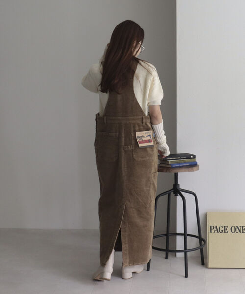 GEVACO（ゲバコ）の「【GEVACO/ゲバコ】コーデュロイ ジャンスカ（ジャンパースカート・レディース・チャコールグレー/ベージュ/アイボリー・38）」の5枚目の写真