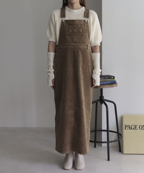 GEVACO（ゲバコ）の「【GEVACO/ゲバコ】コーデュロイ ジャンスカ（ジャンパースカート・レディース・チャコールグレー/ベージュ/アイボリー・38）」の12枚目の写真
