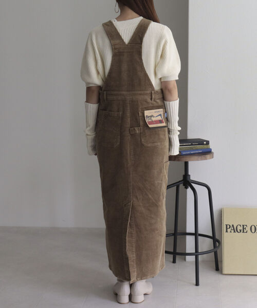 GEVACO（ゲバコ）の「【GEVACO/ゲバコ】コーデュロイ ジャンスカ（ジャンパースカート・レディース・チャコールグレー/ベージュ/アイボリー・38）」の6枚目の写真