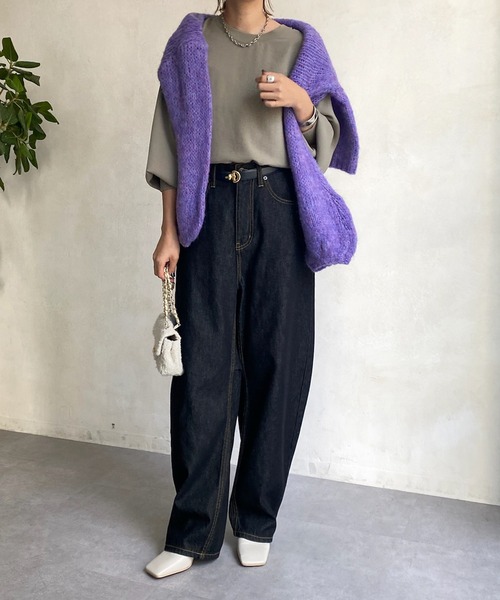 DouDou(ドゥドゥ)の「ジョーゼット袖リブプルオーバー(シャツ/ブラウス・レディース・チャコールグレー/オフホワイト/カーキ・FREE)」の16枚目の写真