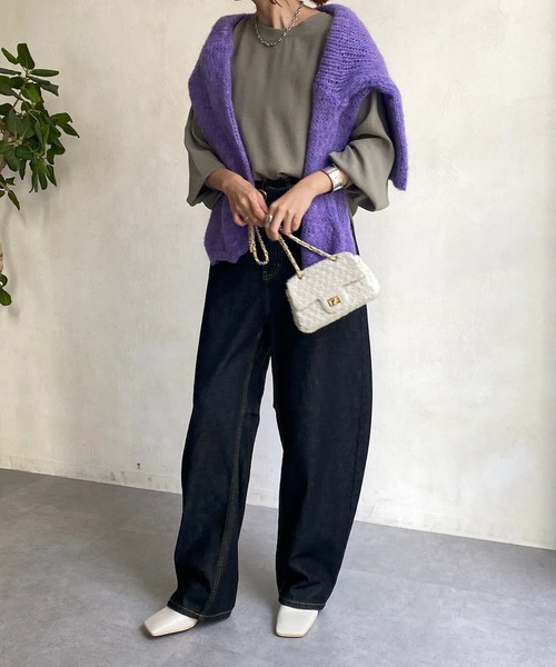 DouDou(ドゥドゥ)の「ジョーゼット袖リブプルオーバー(シャツ/ブラウス・レディース・チャコールグレー/オフホワイト/カーキ・FREE)」の18枚目の写真