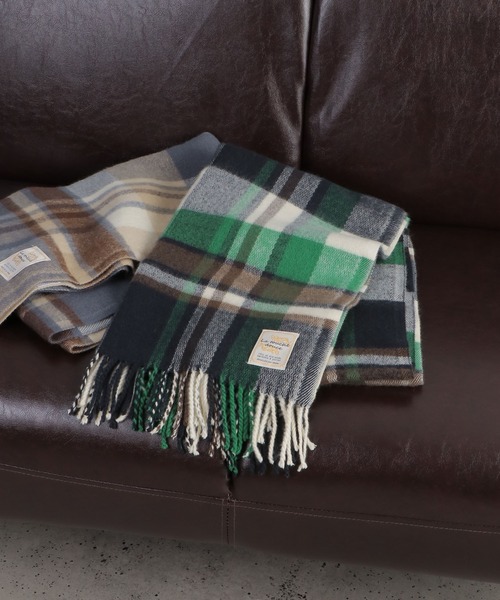 ikka（イッカ）の「抗菌加工マルチチェックマフラー（マフラー・レディース・イエロー/パープル/レッド/グリーン/ブラック/ブルー・FREE）」の2枚目の写真