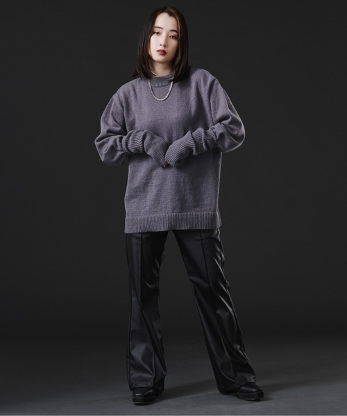 Ellno Loset(エルノロゼット)の「アームウォーマ付きモックネックニット(ニット/セーター・メンズ・ブラック/ブルー/パープル系その他・MEDIUM/LARGE)」の17枚目の写真