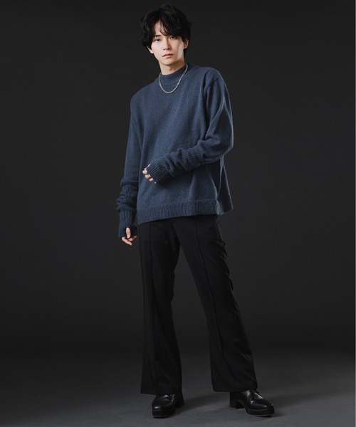 Ellno Loset(エルノロゼット)の「アームウォーマ付きモックネックニット(ニット/セーター・メンズ・ブラック/ブルー/パープル系その他・MEDIUM/LARGE)」の15枚目の写真