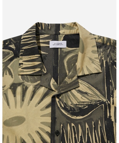 Saturdays NYC（サタデーズ ニューヨークシティ ）の「Summer Bloom Canty SS Shirt（シャツ/ブラウス・メンズ・キナリ/サックスブルー/クリーム・M/S/L/X-SMALL）」の4枚目の写真