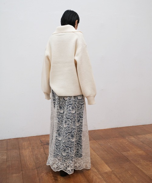 AKTE（アクテ）の「エンブロイダリーボリュームロングスカート  