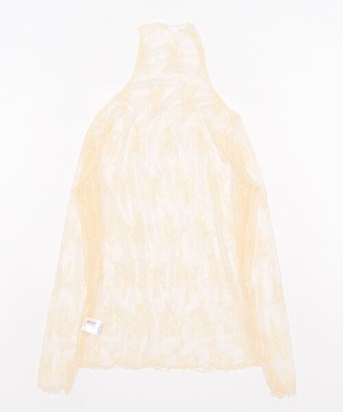 Q（キュー）の「レーシータートル（Tシャツ/カットソー・レディース・ブラック/ベージュ・MEDIUM）」の3枚目の写真