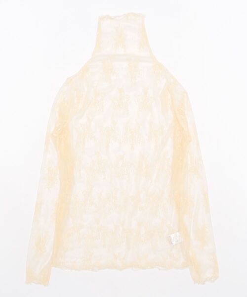 Q（キュー）の「レーシータートル（Tシャツ/カットソー・レディース・ブラック/ベージュ・MEDIUM）」の4枚目の写真