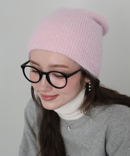 BLUEEAST(ブルーイースト)の「アンゴラニットビーニー(ニットキャップ/ビーニー・レディース・ブラック/ベージュ/ブラウン/グレー/アイボリー/ピンク・FREE)」の16枚目の写真