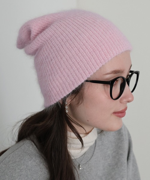 BLUEEAST(ブルーイースト)の「アンゴラニットビーニー(ニットキャップ/ビーニー・レディース・ブラック/ベージュ/ブラウン/グレー/アイボリー/ピンク・FREE)」の17枚目の写真