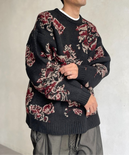 CPCM(シーピーシーエム)の「ジャガード総柄ニットプルオーバー(ニット/セーター・メンズ・ブルー/ブラック・MEDIUM/LARGE)」の8枚目の写真