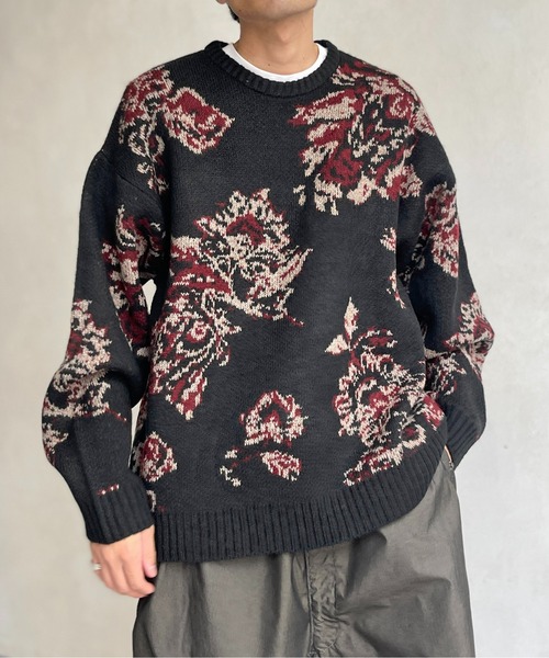 CPCM(シーピーシーエム)の「ジャガード総柄ニットプルオーバー(ニット/セーター・メンズ・ブルー/ブラック・MEDIUM/LARGE)」の4枚目の写真