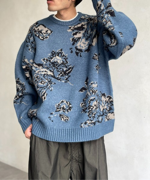CPCM(シーピーシーエム)の「ジャガード総柄ニットプルオーバー(ニット/セーター・メンズ・ブルー/ブラック・MEDIUM/LARGE)」の16枚目の写真