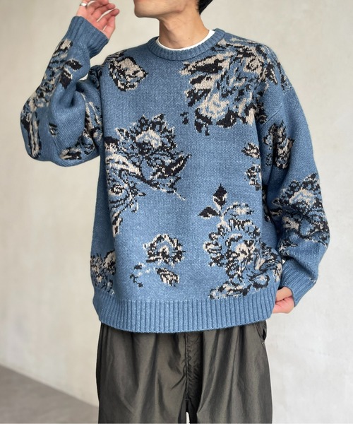 CPCM(シーピーシーエム)の「ジャガード総柄ニットプルオーバー(ニット/セーター・メンズ・ブルー/ブラック・MEDIUM/LARGE)」の17枚目の写真