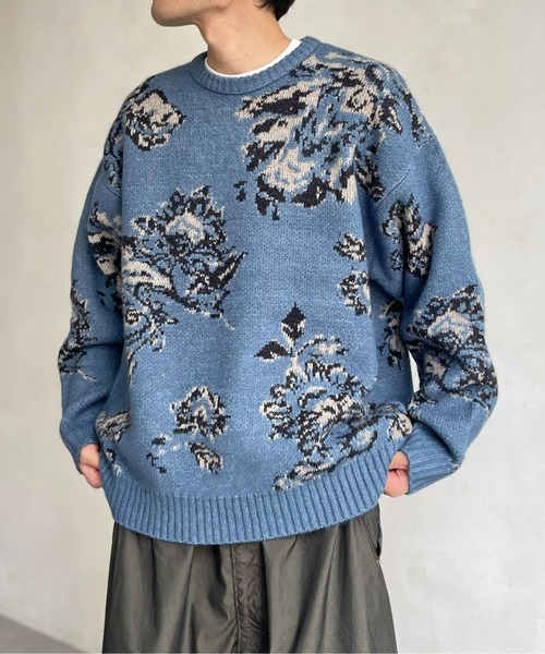 CPCM(シーピーシーエム)の「ジャガード総柄ニットプルオーバー(ニット/セーター・メンズ・ブルー/ブラック・MEDIUM/LARGE)」の15枚目の写真