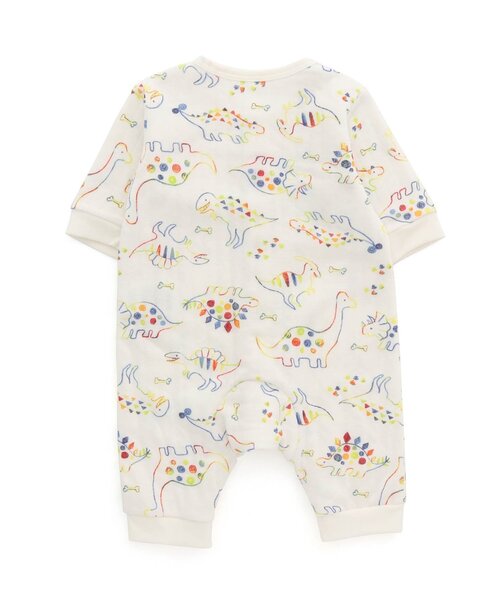 Ampersand（アンパサンド）の「恐竜柄ニットキルトカバーオール（ロンパース・キッズ・グリーン/キナリ・80/70/60）」の3枚目の写真