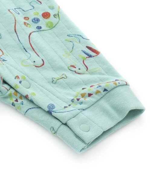 Ampersand（アンパサンド）の「恐竜柄ニットキルトカバーオール（ロンパース・キッズ・グリーン/キナリ・80/70/60）」の7枚目の写真