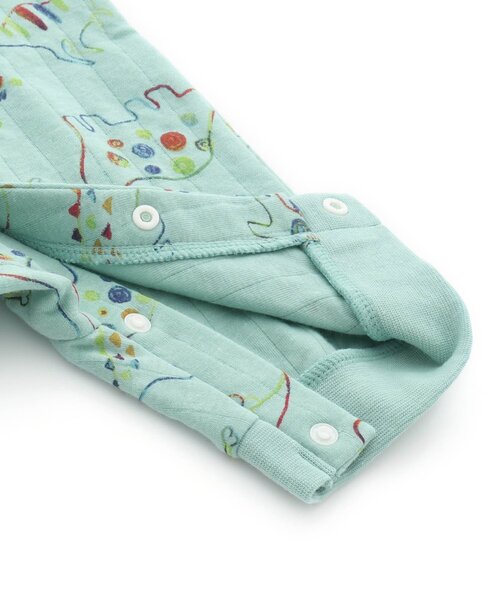 Ampersand（アンパサンド）の「恐竜柄ニットキルトカバーオール（ロンパース・キッズ・グリーン/キナリ・80/70/60）」の9枚目の写真