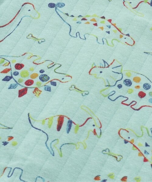 Ampersand（アンパサンド）の「恐竜柄ニットキルトカバーオール（ロンパース・キッズ・グリーン/キナリ・80/70/60）」の6枚目の写真