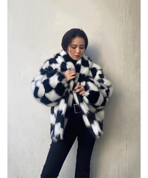 【未使用タグ付き】フレームワーク　レオパード　総柄　エコファーブルゾン EGOIST（エゴイスト）の「ボリュームエコファーブルゾン（ブルゾン