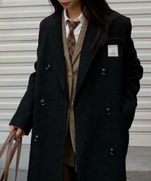 FREE STYLISTS(フリー スタイリスト)の「YUGA ダブルボタンチェスターコート(チェスターコート・レディース・ブラック/ブラウン・S/M/L/XL)」の13枚目の写真