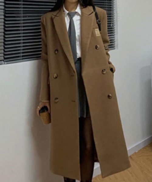 FREE STYLISTS(フリー スタイリスト)の「YUGA ダブルボタンチェスターコート(チェスターコート・レディース・ブラック/ブラウン・S/M/L/XL)」の6枚目の写真