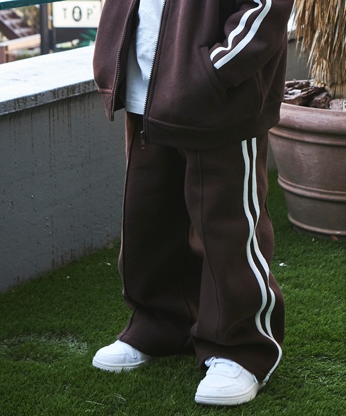 PAIRMANON STREET（ペアマノンストリート）の「【PAIRMANON STREET】裏起毛トラックパンツ（その他パンツ・キッズ・ブラウン/ネイビー/ブラック・90/100/110/120/130/140/150）」の3枚目の写真