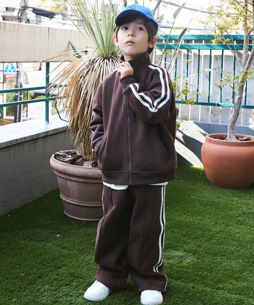 PAIRMANON STREET（ペアマノンストリート）の「【PAIRMANON STREET】裏起毛トラックパンツ（その他パンツ・キッズ・ブラウン/ネイビー/ブラック・90/100/110/120/130/140/150）」の4枚目の写真