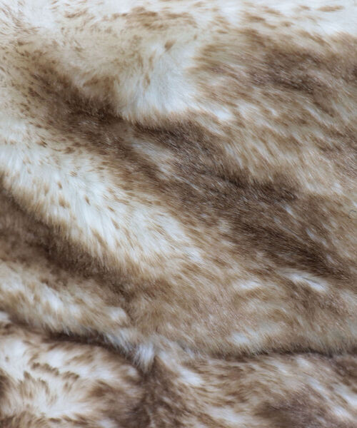 fredy emue（フレディエミュ）の「ミックスファーハット（ハット・レディース・ベージュ/ブラック・FREE）」の4枚目の写真