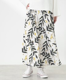 THE SHOP TK  | 【1枚でサマになる/華やか】ミモザブーケ柄フレアスカート(スカート)