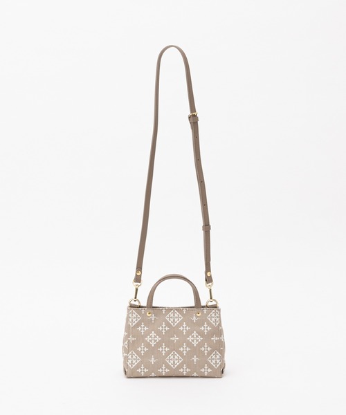 russet(ラシット)の「《SHOPPER》マイクロショルダーバッグ【コットンジャガード】(CE-1018)(ショルダーバッグ・レディース・ベージュ/イエロー/ライトグレー/ライトピンク・FREE)」の2枚目の写真