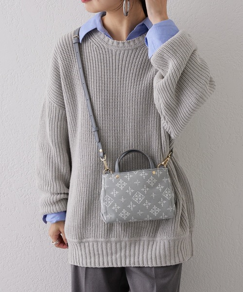 russet(ラシット)の「《SHOPPER》マイクロショルダーバッグ【コットンジャガード】(CE-1018)(ショルダーバッグ・レディース・ベージュ/イエロー/ライトグレー/ライトピンク・FREE)」の7枚目の写真