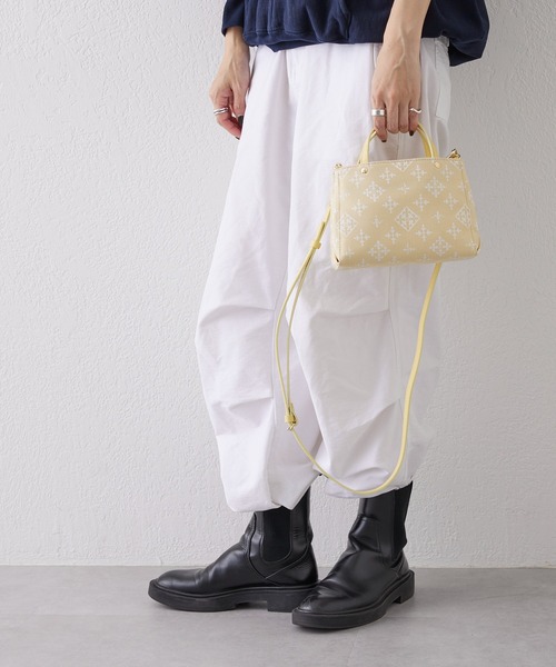 russet(ラシット)の「《SHOPPER》マイクロショルダーバッグ【コットンジャガード】(CE-1018)(ショルダーバッグ・レディース・ベージュ/イエロー/ライトグレー/ライトピンク・FREE)」の10枚目の写真