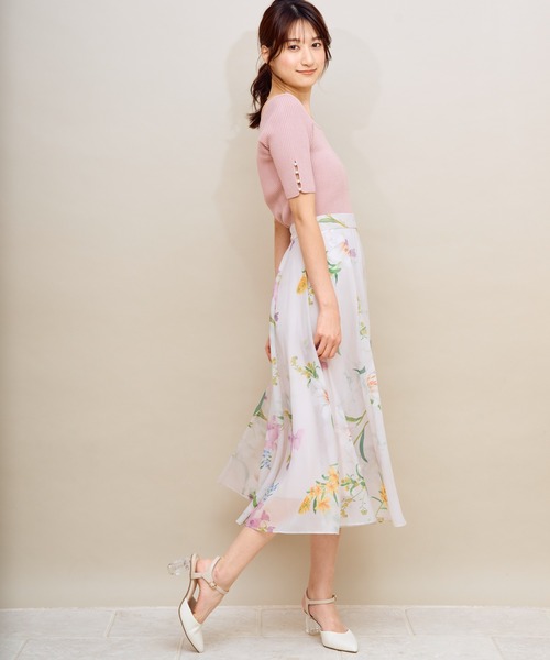 NOELA(ノエラ)の「カラーリングフラワースカート(スカート・レディース・カーキ/オレンジ/オフホワイト・M/S)」の9枚目の写真
