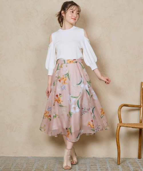 NOELA(ノエラ)の「カラーリングフラワースカート(スカート・レディース・カーキ/オレンジ/オフホワイト・M/S)」の10枚目の写真