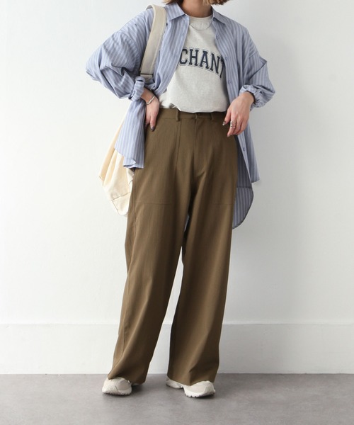 Chillfar(チルファー)の「クレープベイカーパンツ(チノパンツ・レディース・ベージュ/カーキ/ブラック・MEDIUM/LARGE)」の5枚目の写真